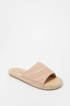 Stitches Ladies Faux-Leather Quilted Band Rope Slip-On Sandal Sandals