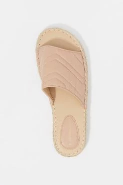 Stitches Ladies Faux-Leather Quilted Band Rope Slip-On Sandal Sandals