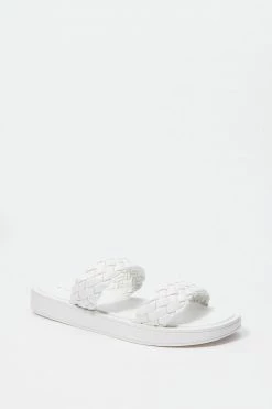 Stitches Ladies Woven Two Band Slide-On Sandal Sandals