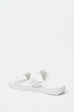 Stitches Ladies Woven Two Band Slide-On Sandal Sandals