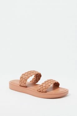 Stitches Ladies Woven Two Band Slide-On Sandal Sandals