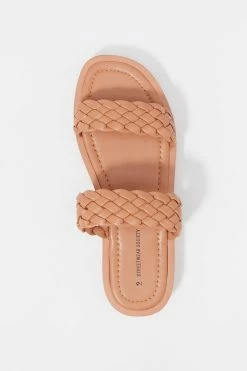 Stitches Ladies Woven Two Band Slide-On Sandal Sandals