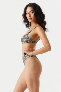 Stitches Ladies Sets Sommer Ray Leopard Print Underwire Bikini Top