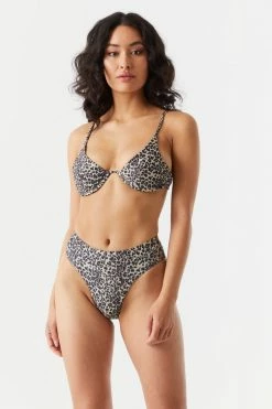 Stitches Ladies Sets Sommer Ray Leopard Print Underwire Bikini Top