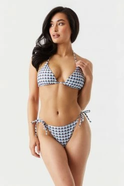 Stitches Ladies Abstract Print Side Tie Basic Bikini Bottom Sets