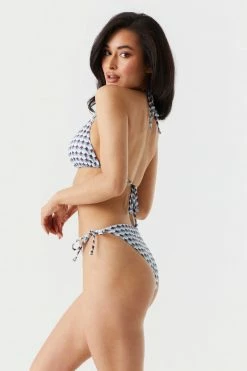 Stitches Ladies Abstract Print Side Tie Basic Bikini Bottom Sets