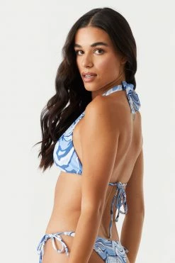 Stitches Ladies Side Tie Blue Marble Brazilian Bikini Bottom 5 Stitches Ladies Side Tie Blue Marble Brazilian Bikini Bottom