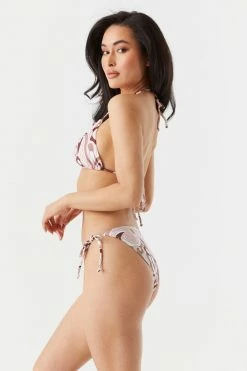 Stitches Ladies Sets Retro Print Triangle Halter Bikini Top