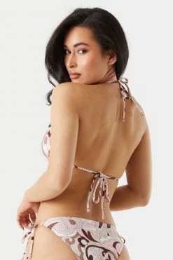 Stitches Ladies Sets Retro Print Triangle Halter Bikini Top