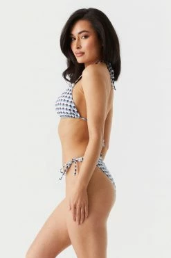 Stitches Ladies Sets Abstract Print Triangle Halter Bikini Top