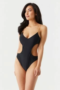 Stitches Ladies Swimwear Sommer Ray Side Cut-Out Chain Strap One Piece Swimsuit