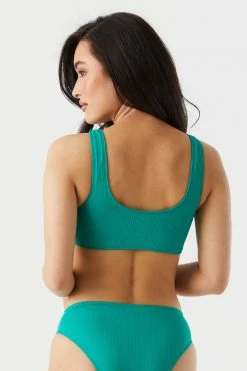 Stitches Ladies Ribbed O-Ring Cut-Out One Piece Swimsuit Swimwear