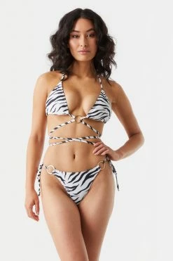 Stitches Ladies Sets Sommer Ray Zebra Print Self-Tie O-Ring Brazil Bikini Bottom 9 Stitches Ladies Sets Sommer Ray Zebra Print Self-Tie O-Ring Brazil Bikini Bottom