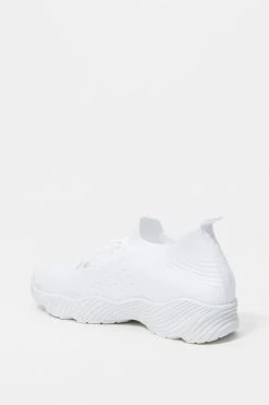 Stitches Ladies Sneakers Lace-Up Chunky Sole Knit Sneaker