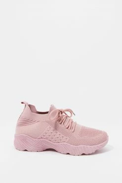 Stitches Ladies Sneakers Lace-Up Chunky Sole Knit Sneaker