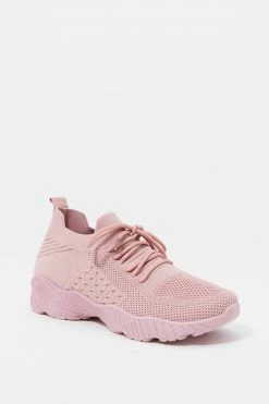 Stitches Ladies Sneakers Lace-Up Chunky Sole Knit Sneaker