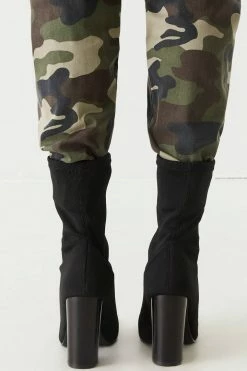 Stitches Ladies Knit High Block Heel Boot