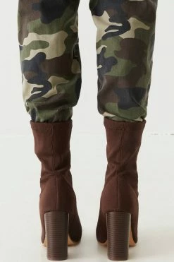 Stitches Ladies Knit High Block Heel Boot