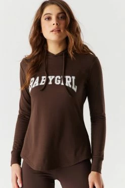 Stitches Ladies Soft Graphic Babygirl Hooded Long Sleeve Top