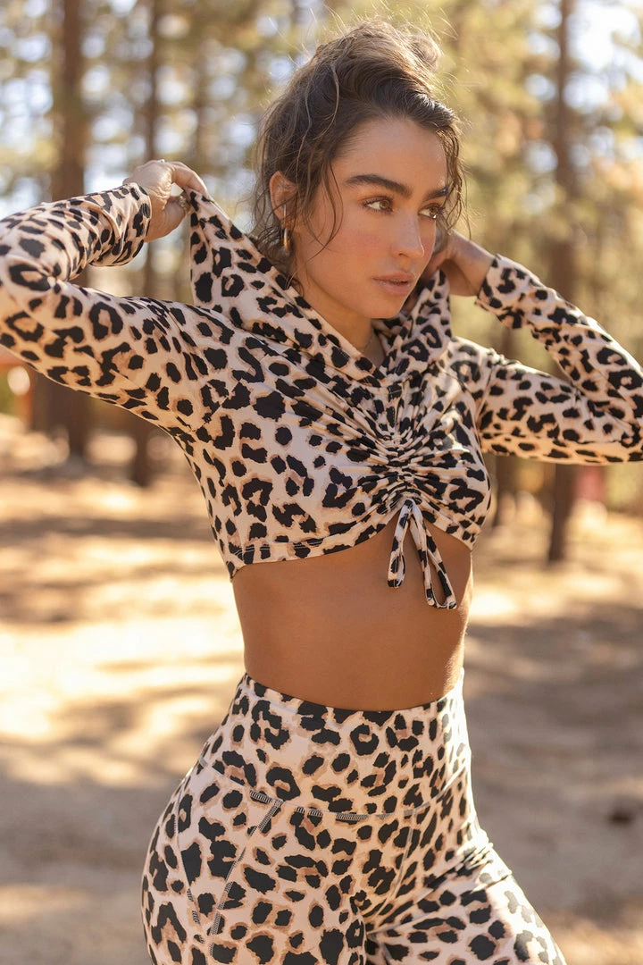 Stitches Ladies Sommer Ray Ruched Front Cropped Hoodie 11 Stitches Ladies Sommer Ray Ruched Front Cropped Hoodie