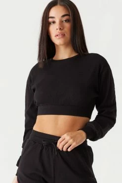 Stitches Ladies Tops Ribbed Crew Neck Cropped Top