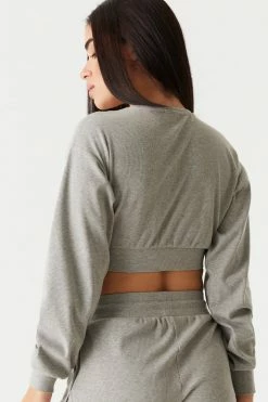 Stitches Ladies Tops Ribbed Crew Neck Cropped Top