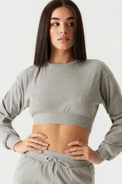Stitches Ladies Tops Ribbed Crew Neck Cropped Top