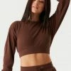 Stitches Ladies Tops Ribbed Crew Neck Cropped Top