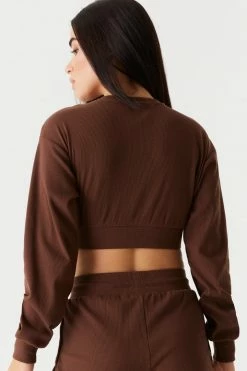 Stitches Ladies Tops Ribbed Crew Neck Cropped Top