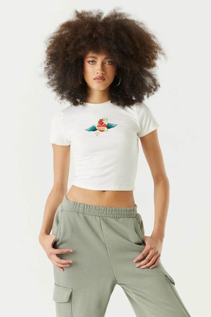 Stitches Ladies Tops Soft Baby Girl Angel Heart Graphic Cropped T-Shirt 1 Stitches Ladies Tops Soft Baby Girl Angel Heart Graphic Cropped T-Shirt