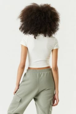 Stitches Ladies Tops Soft Baby Girl Angel Heart Graphic Cropped T-Shirt