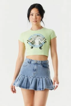 Stitches Ladies Anime No Bad Days Graphic Cropped T-Shirt