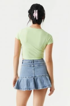 Stitches Ladies Anime No Bad Days Graphic Cropped T-Shirt