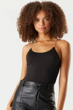 Stitches Ladies Rhinestone Strap Bodysuit