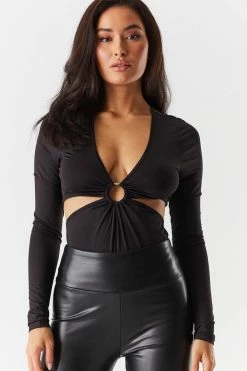 Stitches Ladies V-Neck O-Ring Cut-Out Bodysuit 25 Stitches Ladies V-Neck O-Ring Cut-Out Bodysuit