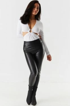 Stitches Ladies V-Neck O-Ring Cut-Out Bodysuit 34 Stitches Ladies V-Neck O-Ring Cut-Out Bodysuit