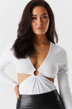 Stitches Ladies V-Neck O-Ring Cut-Out Bodysuit 30 Stitches Ladies V-Neck O-Ring Cut-Out Bodysuit