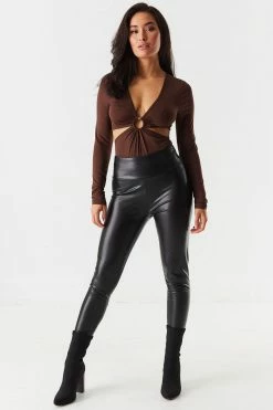 Stitches Ladies V-Neck O-Ring Cut-Out Bodysuit 24 Stitches Ladies V-Neck O-Ring Cut-Out Bodysuit