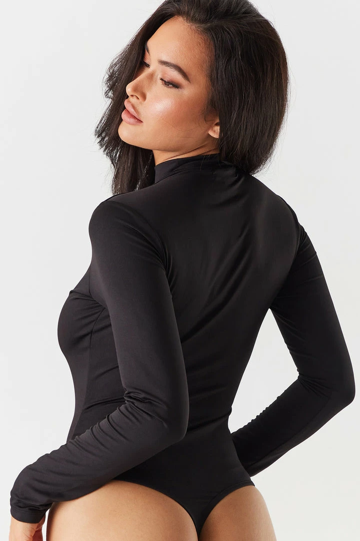 Stitches Ladies Mock Neck Cut-Out Bodysuit 4 Stitches Ladies Mock Neck Cut-Out Bodysuit