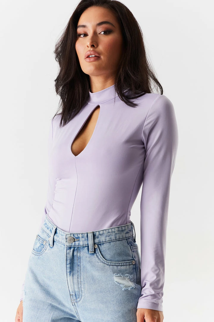 Stitches Ladies Mock Neck Cut-Out Bodysuit 11 Stitches Ladies Mock Neck Cut-Out Bodysuit