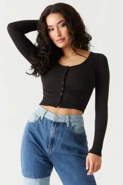 Stitches Ladies Soft Ribbed Cropped Cardigan