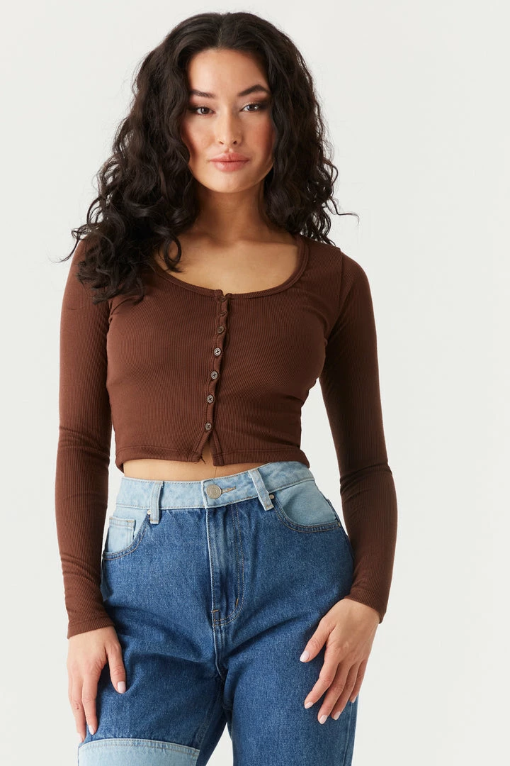 Stitches Ladies Soft Ribbed Cropped Cardigan 7 Stitches Ladies Soft Ribbed Cropped Cardigan