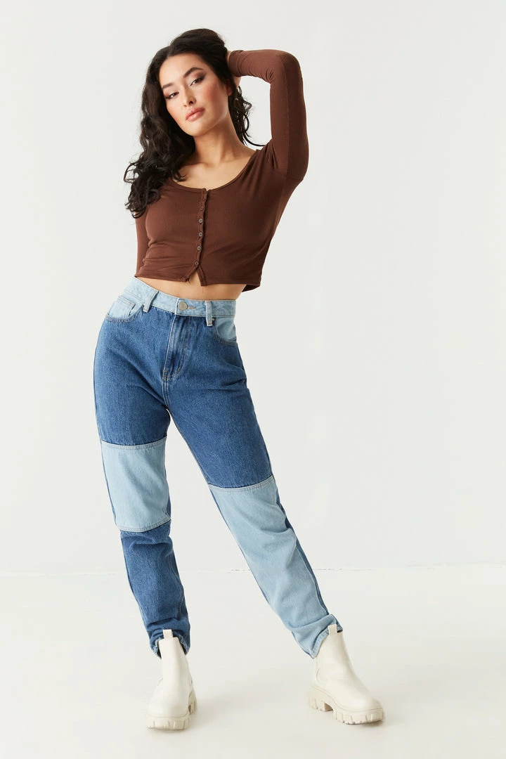 Stitches Ladies Soft Ribbed Cropped Cardigan 9 Stitches Ladies Soft Ribbed Cropped Cardigan