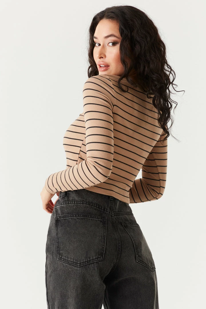 Stitches Ladies Soft Striped Ribbed Cropped Cardigan 2 Stitches Ladies Soft Striped Ribbed Cropped Cardigan