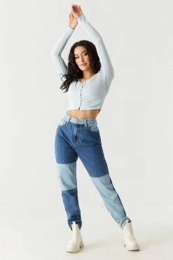 Stitches Ladies Soft Ribbed Cropped Cardigan 32 Stitches Ladies Soft Ribbed Cropped Cardigan