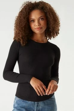 Stitches Ladies Soft Ribbed Long Sleeve Top