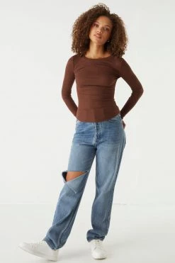 Stitches Ladies Soft Ribbed Long Sleeve Top