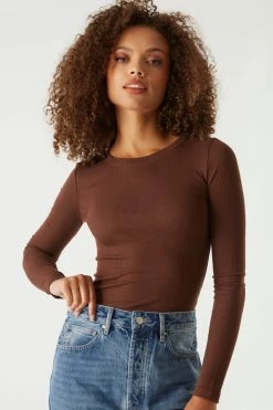 Stitches Ladies Soft Ribbed Long Sleeve Top