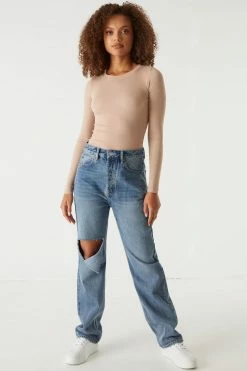 Stitches Ladies Soft Ribbed Long Sleeve Top