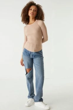 Stitches Ladies Soft Ribbed Long Sleeve Top